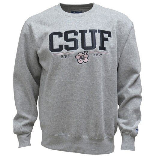 Blue84 CSUF Block Hisbiscus Crew - Grey Heather